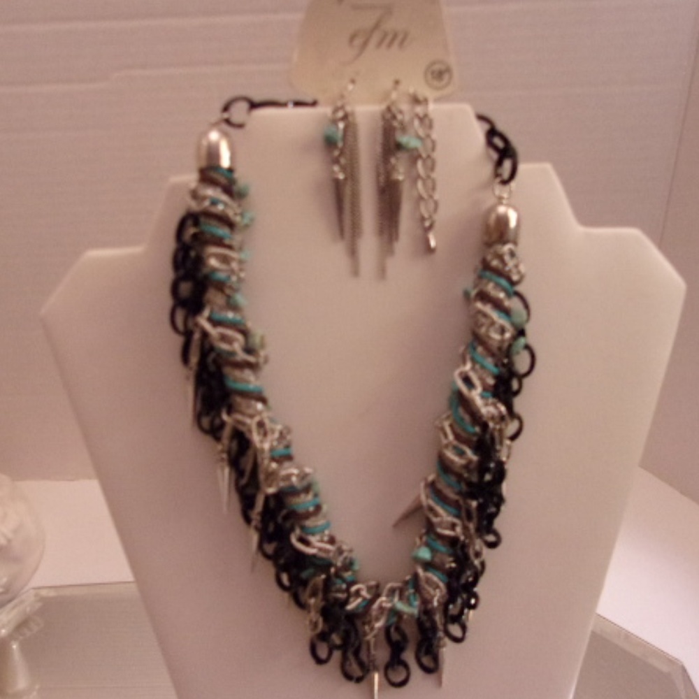 Nwts EFM Gorgeous Turquoise Necklace/earrin. M10-4